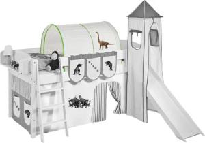 Lilokids Betttunnel Tunnel Dinos Braun Beige - für Hochbett, Spielbett und Etagenbett
