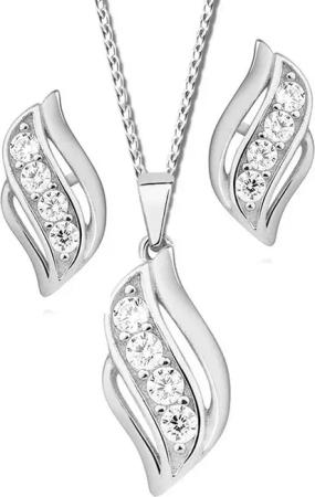 Limana Ohrring und Ketten Set 925 Silber Kette mit Ohrringe Halskette Anhänger Ohrstecker Frauen (inkl. Geschenkdose mit Herz Gravur), Geschenkset Idee Geschenk für Sie Damen Freundin Mutter Oma