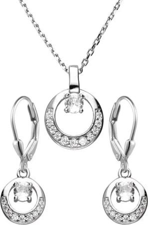 Limana Ohrring und Ketten Set Schmuckset 925 Silber Halskette mit Anhänger 43+3cm Ohrhänger (inkl. Schmuckbox), Geschenkset Idee Geschenk für Sie Frauen Damen Freundin Mutter Set