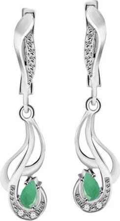 Limana Paar Ohrhänger echter Smaragd grün 925 Silber hängende Damen Ohrringe Schmuck (mit Geschenkdose und Tasche Silberohrringe Echtschmuck), Edelstein Geschenk für Sie Frauen Freundin Mutter Weihnachtsgeschenk