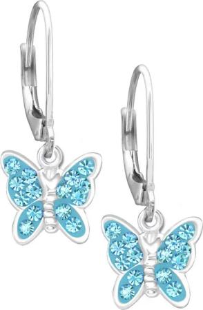 Limana Paar Ohrhänger Mädchen Kinder hängende Ohrringe 925 Silber Schmetterling