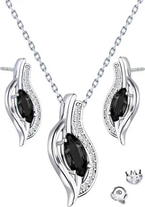 Limana Schmuckset 925 Silber Kette mit Ohrringe Ohrstecker Halskette Anhänger Set (inkl. Schmuckbox mit Herz), Geschenkset Idee Geschenk für Sie Frauen Damen Freundin Mutter