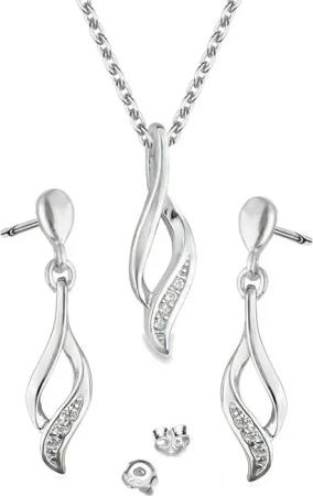 Limana Schmuckset 925 Silber Ohrstecker Halskette mit Anhänger Kette hängende Ohrringe (inkl. Schmuckbox), Geschenkset Idee Geschenk Set für Sie Frauen Damen Freundin Mutter