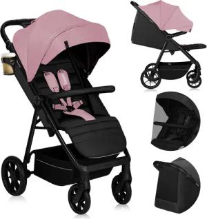 lionelo Kinder-Buggy MIRA, (Set mit Getränkehalter und Moskitonetz), XXL-Verdeck/UPF50+/92 cm Liegefläche/großer Korb/PU-Räder