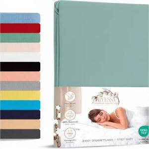 livessa Spannbettlaken Jersey Spannbettlaken 100% Baumwolle – Atmungsaktiv -Weich, Jersey, Gummizug: Rundumgummizug, In 9 Größen und vielen Farben erhältlich