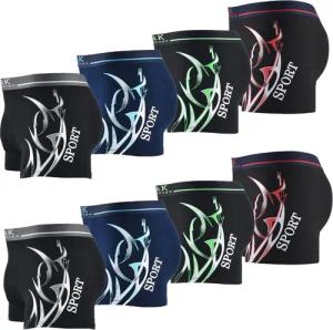 L&K Boxershorts 1104-1121 (8er-Pack) Herren Boxershorts aus Baumwolle mit tollem Muster