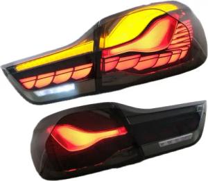 LLCTOOLS Rückleuchte Hell leuchtende LED Rückleuchte mit E-Prüfzeichen passend für BMW, 4er F32 Coupe, F33 Cabrio, F36 Gran Coupe, F82 M4 (2013-2021), Rücklicht, Bremslicht, Nebelschlussleuchte, Blinklicht und Rückfahrlicht, Voll LED, Dynamischer Blinker,