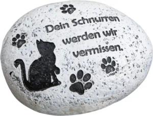 Logbuch-Verlag Dekofigur Gedenkstein Katze mit Spruch Dein Schnurren... 9,5 cm wetterfester