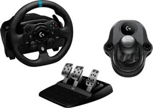 Logitech G G923 Driving Force für PC und Xbox One inkl. Logitech Force Shifter Lenkrad (Schalthebel, Sechsgang-Schaltung mit Rückwärtsgang)