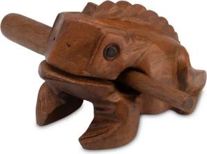 Logoplay Holzspiele Spiel, Frosch Klangfrosch Gr. 5 – 14 cm Klangtier aus Holz Handgefertigtes Musik-/Percussion-InstrumentHolzspielzeug