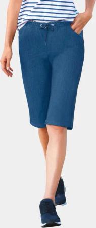 Long-Bermuda mit Schlupfbund und Kordelzug - hellblau - Gr. 38 von Goldner Fashion