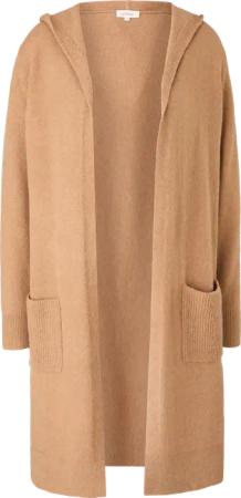 Long-Cardigan mit Kapuze