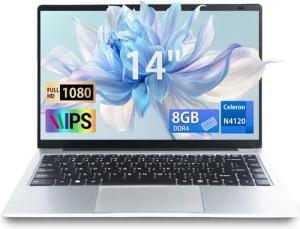 LONGEVINCE 14 Zoll Laptop, 8 GB RAM, Ultrabook Notebook (Intel, 118 GB SSD, 1920 x 1080 IPS, Celeron N4120, Windows 11)