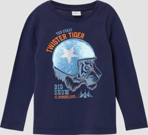 Longsleeve aus Baumwolle mit Print und Wendepailletten