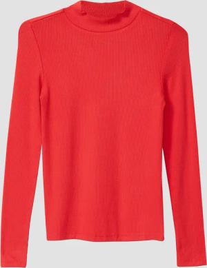 Longsleeve aus Rippware mit Stehkragen