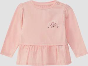 Longsleeve im Materialmix mit Puffärmeln