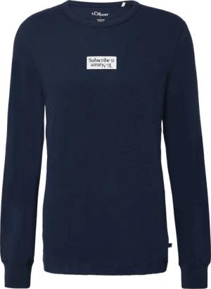 Longsleeve mit Flammgarnstruktur und Frontprint