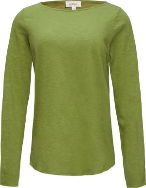 Longsleeve mit Flammgarnstruktur und U-Boot-Ausschnitt