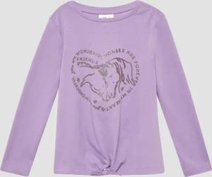 Longsleeve mit Glitzerprint und Knoten-Detail