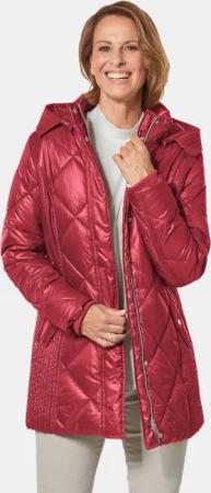 Longsteppjacke mit hübschem Innenfutter - dunkelrot - Gr. 48 von Goldner Fashion