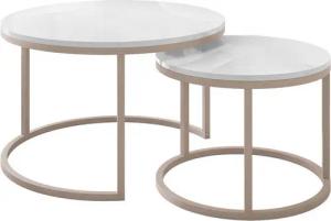 Lookway Couchtisch CIRI 2in1 KASCHMIR (2er-Set), Durchmesser: ⌀70 cm und ⌀50 cm