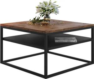 Lookway Couchtisch NOVA LOFT mit Ablage auf schwarzem Gestell (1x Tisch), Breite: 68,5