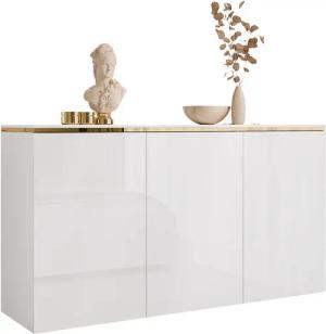 Lookway Kommode AURORA II im weiß glänzend mit Griffloses Öffnungssystem