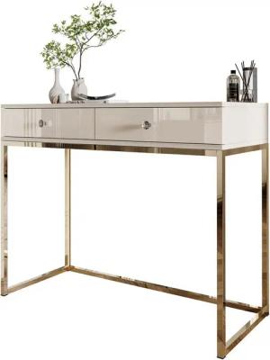 Lookway Konsolentisch BLANCO GLAMOUR Konsole in Kaschmir auf goldenem, verchromtem Gestell (1x Konsole), Breite: 100 cm