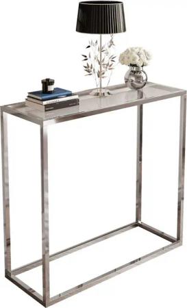 Lookway Konsolentisch MODERN GLASS mit silberfarbenem, verchromtem Gestell (1x Konsole), Breite: 80/100 cm