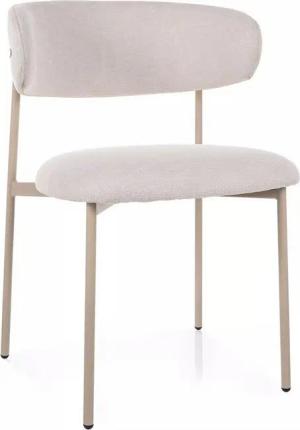 Lookway Polsterstuhl ELYSE KASCHMIR Stuhl in Beige mit kaschmirfarbenen Metallbeinen