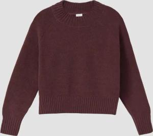 Loose Fit Strickpullover mit Stehkragen aus Chenille-Garn