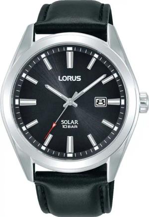 LORUS Solaruhr RX339AX9, Armbanduhr, Herrenuhr, Datum, Lederarmband
