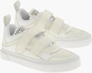 Low-Top-Sneaker aus Wildleder mit Klettverschluss in Weiß