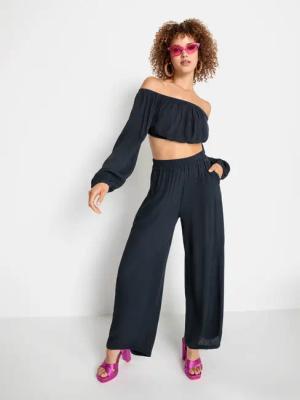 LSCN BY LASCANA Carmenbluse Damen dunkelblau Gr.44