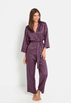 LSCN BY LASCANA Damen Pyjama pflaume gestreift Gr.32