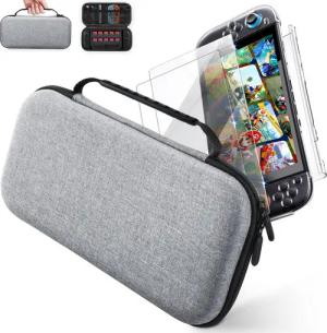 Luckice Nintendo-Schutzhülle Neu 2025 Nintendo Switch 2 Premium Schutzhülle abnehmbarer Clear Cover, 10 Spielekartenfächern & Hartschalen-EVA-Case – Wasserdicht, stoßfest & kratzsicher – Hochtransparent & blasenfrei – Leicht & kompakt