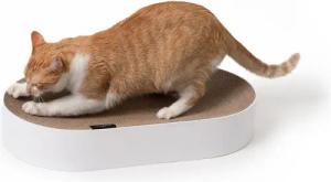 LucyBalu Kratzbrett SCRATCHBED Katzen Kartonbett, XXL Katzenbett aus Wellpappe rund, Kratzmöbel Katze, großes Kratzbrett, Katzen Kratzspielzeug