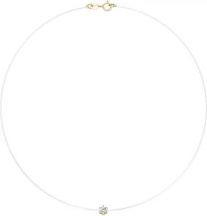 Luigi Merano Collier schwebender Anhänger mit Zirkonia, Gold 375