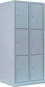LÜLLMANN Schließfachschrank lichtgrau 523320, 6 Schließfächer 80,0 x 50,0 x 180,0 cm