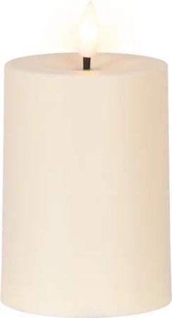 Lumineo Outdoorkerze, Solar LED Kerze Outdoor 7x10cm Kunststoff Creme / Warmweiß