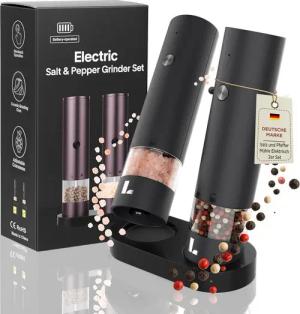 LUNARIA Salz-/Pfeffermühle Digitale Küchenwaage 15 kg – Präzise Lebensmittelwaage LCD Akku