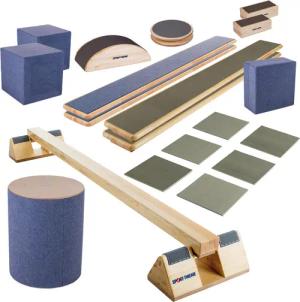 Lüne-Combinato Set Maxi Kinderturnen Unisex Blau, Holz-Natur, Grau