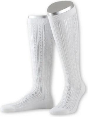Lusana Trachtensocken Trachtenstrümpfe Damen - L6665 - schwarz, weiß