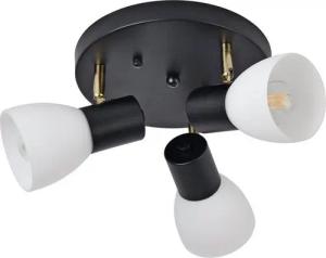 lux.pro Deckenleuchte, ohne Leuchtmittel, »Abbey« 3 x E14 Metall Glas Schwarz / Weiß