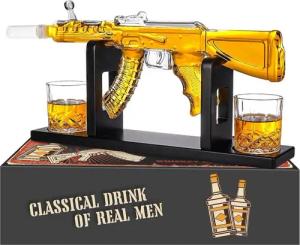 LuxusKollektion Badaccessoire-Set Whisky Karaffe Dekanter Geschenkset 2 Shotgläser A2
