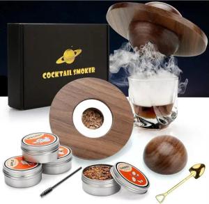LuxusKollektion Cocktail-Set Whisky Geschenkset Cocktail Smoker Kit 4 Holzchips Vatertagsgeschenk