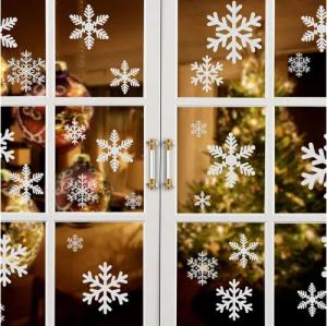 LuxusKollektion Dekohänger 96 Schneeflocken Fensterbild PVC Aufkleber Winter Deko
