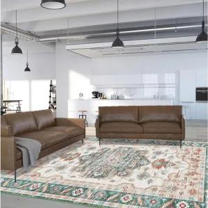 LuxusKollektion Designteppich Teppich Kurzflor Vintage Rutschfest Grün 240 x 340 cm Rechteckig