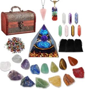 LuxusKollektion Edelstein 29-teiliges Kristall-Edelsteine-Set: Natürliche