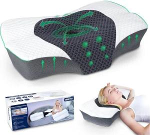 LuxusKollektion Nackenkissen Orthopädisches Memory Foam Nackenkissen Seitenschläfer 60x40x13/11cm